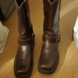 Brown cowboy boots